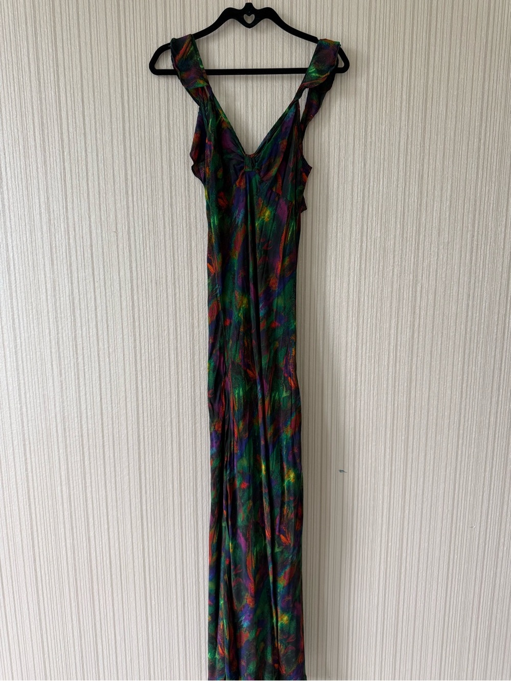 Vibrant Multicolor V-Neck Maxi Dress - Women's